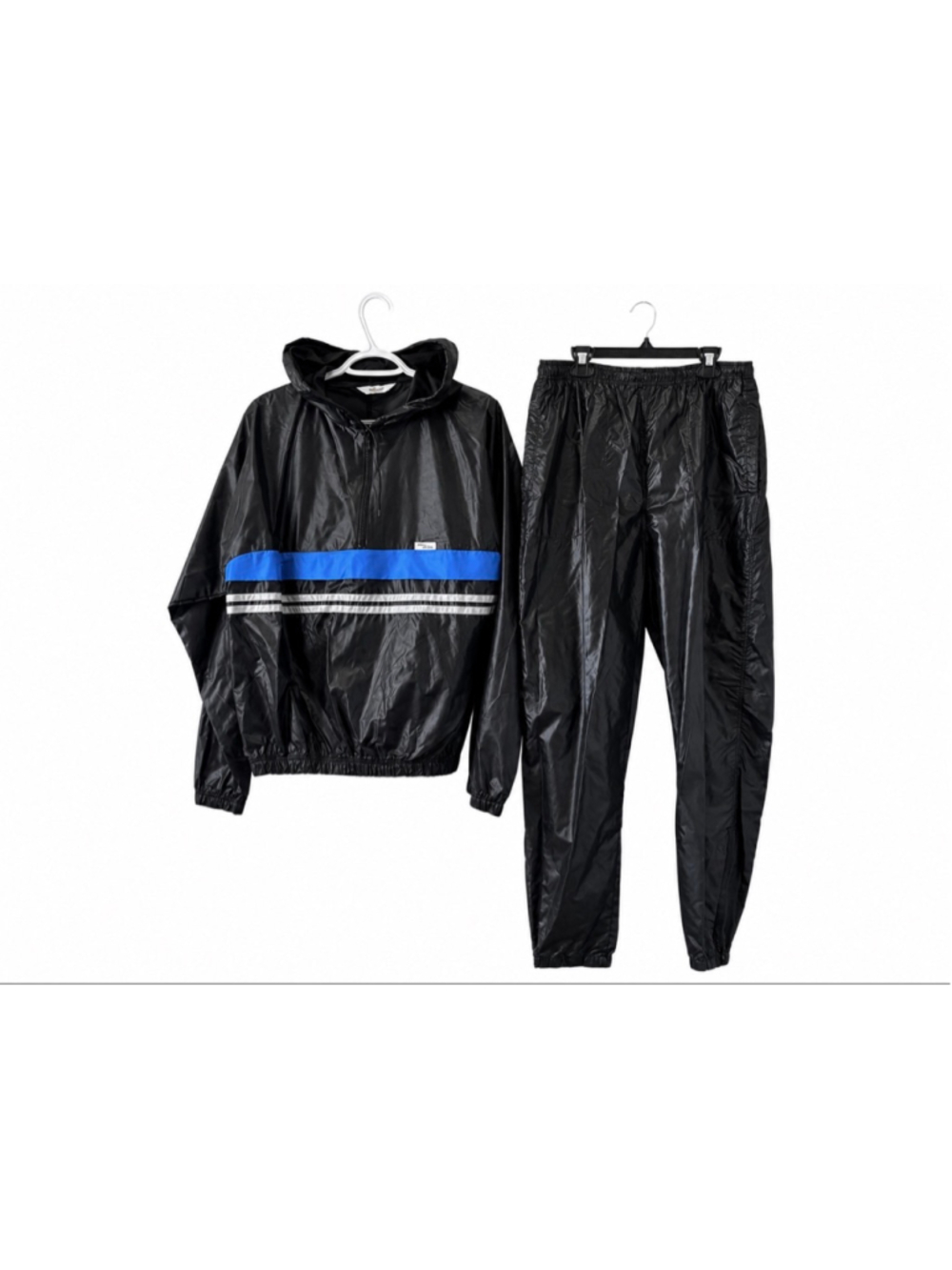 Sweats Bi ebe Vintage Nylon Rain Suit Set Packable Jacket Pants Black L Korea